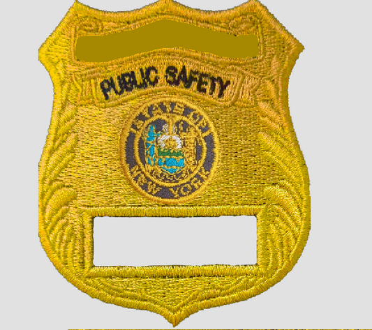 Gold Public Safety Badge with Color Seal and Badge Number