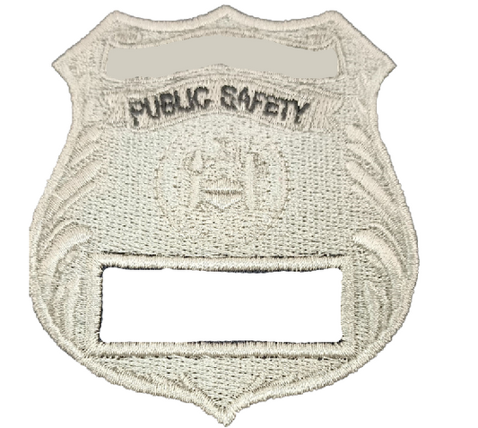 Silver Public Safety Badge with Silver Seal and Badge Number