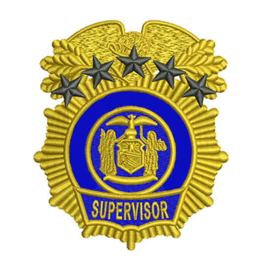 Gold Supervisor Badge with 5 Stars