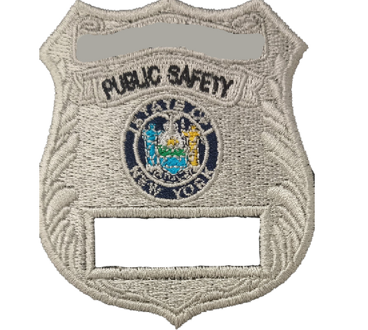 Silver Public Safety Badge with Color Seal and Badge Number