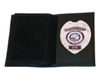 Boston Leather Book Style Badge Case with 2 Oversized ID Windows