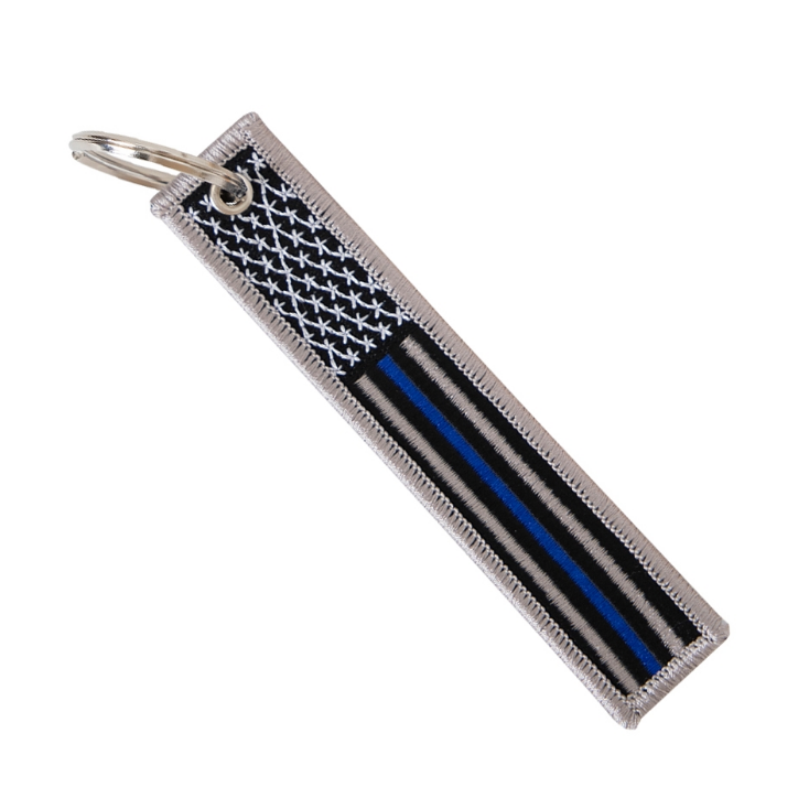 Rothco Thin Blue Line Flag Patch Keychain