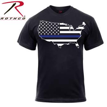 Rothco Thin Blue Line America Map T-Shirt