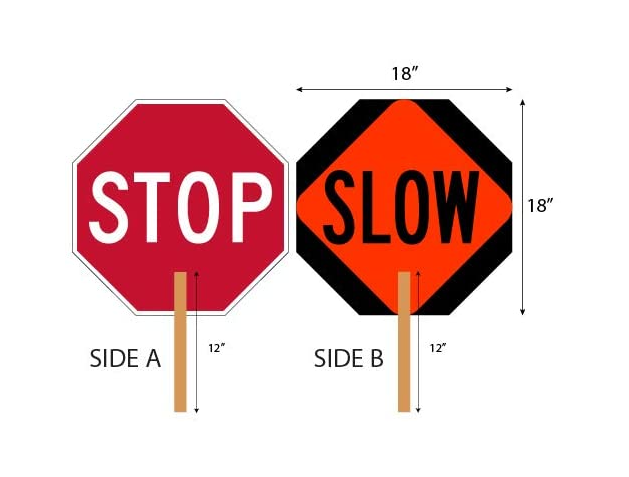 Handheld Traffic Safety Sign (18")