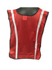 Red Safety Vest with 3/4" Reflective Silver Striping 