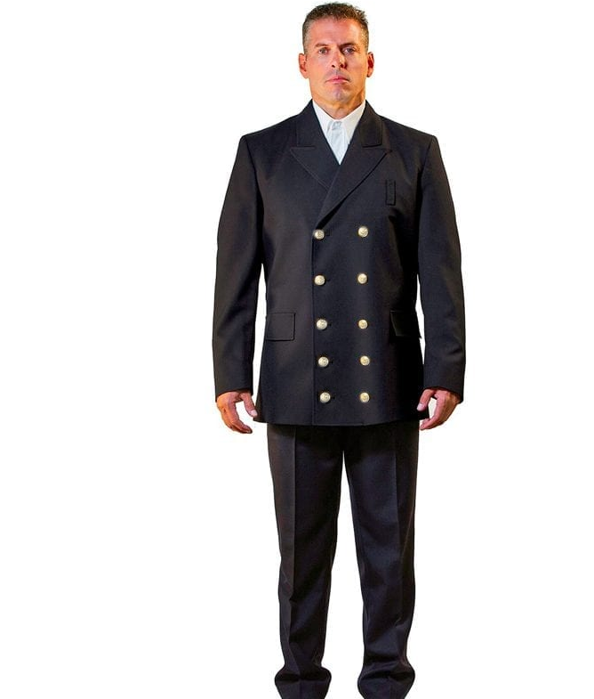 Anchor Uniform Double Breasted Coat With Bottom Flaps