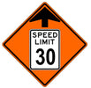 36" Orange Reduced Speed Limit Roll Up Sign