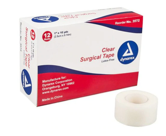 Dynarex Clear Surgical Tape, Box of 12