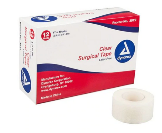Dynarex Clear Surgical Tape, Box of 12
