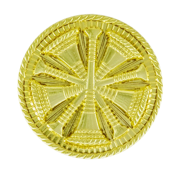 CHIEF, 5 BUGLES, 2 POSTS & CLUTCH BACKS, PAIRS