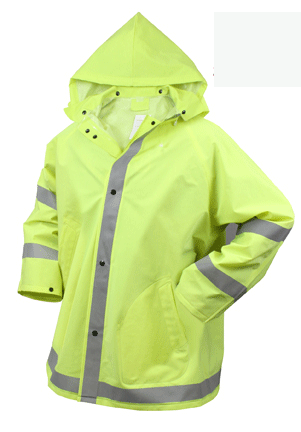 Rothco Safety Reflective Rain Jacket with Reflective Striping