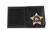 Boston Leather Book Style Badge Wallet with Flip-Out Badge Flap