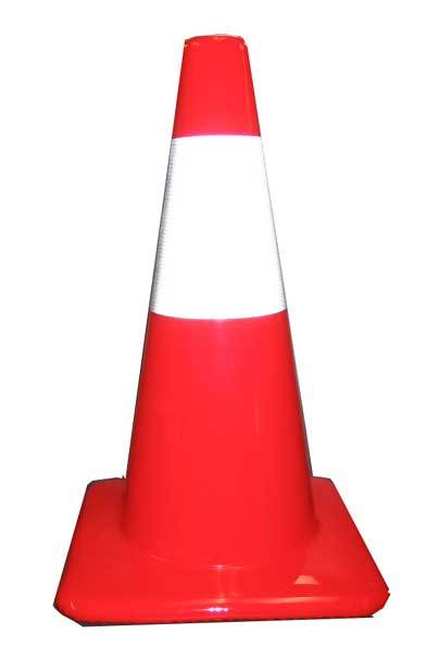 18" Road Safety Cone with Reflective Stripe