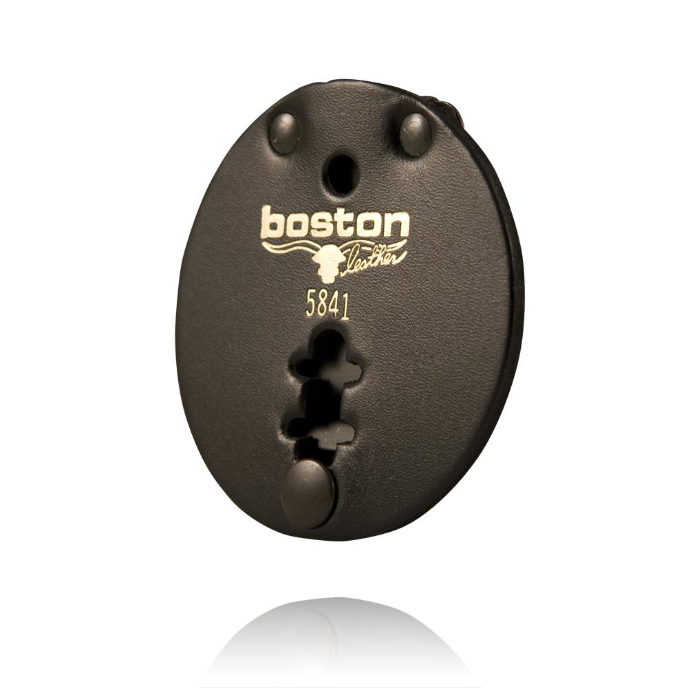 Boston Leather 3-3/4" Round Clip-On Badge Holder for Star Shaped Badges