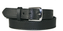 Boston Leather 1-1/2" Off-Duty Leather Belt w/ Decorative Stitching