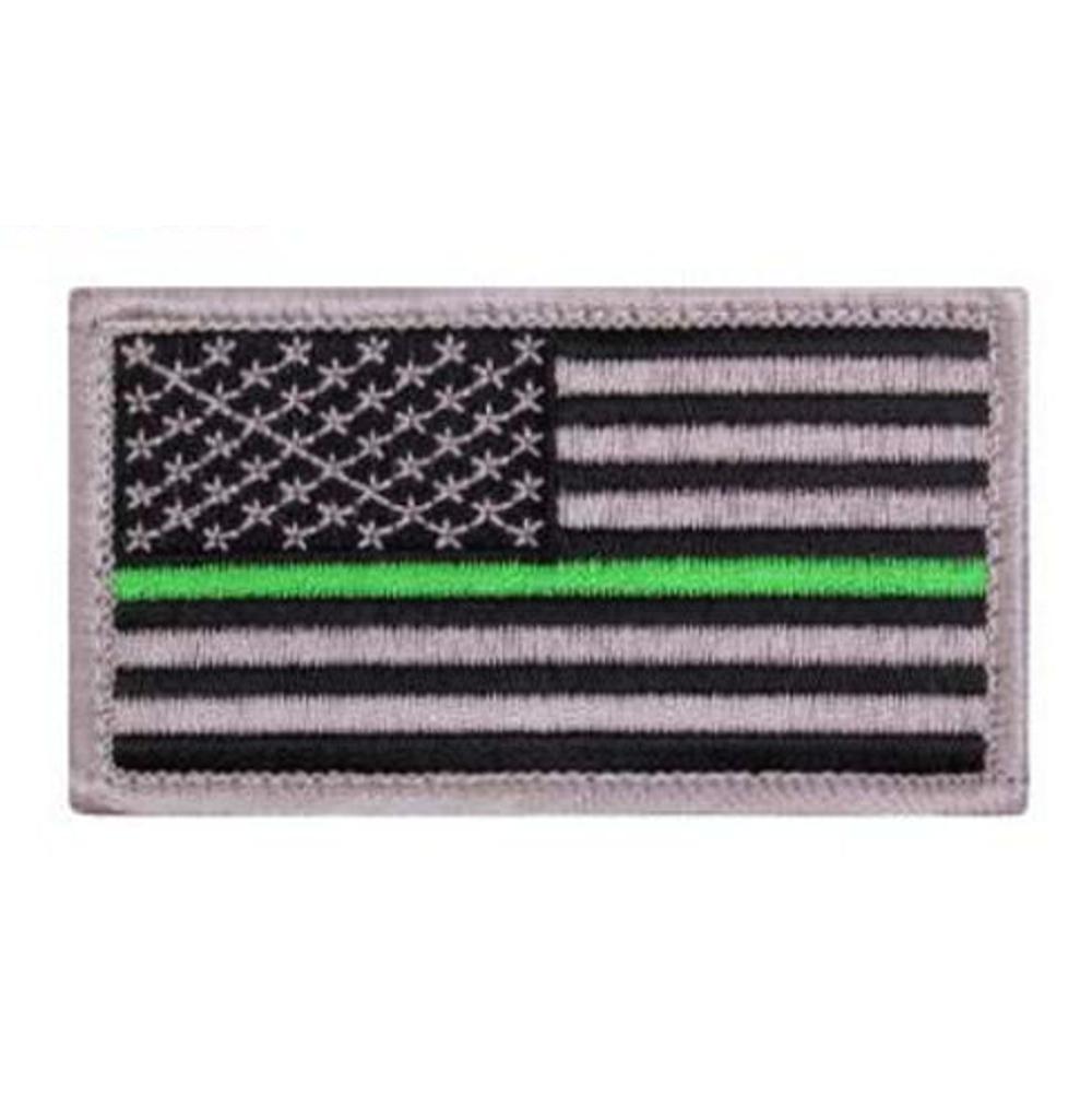 Rothco Thin Green Line US Flag Patch - Hook Back