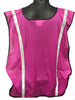 Pink Safety Vest with 3/4" Reflective Silver Striping 