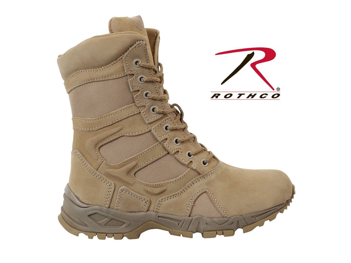 Rothco Forced Entry Desert Tan 8" Deployment Boots with Side Zipper