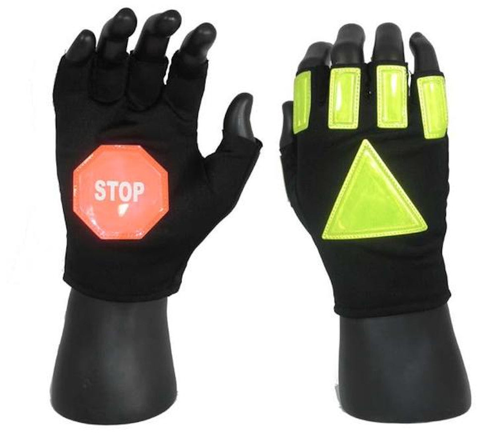 24/7 Reflective Traffic Gloves with Stop Sign
