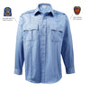 New Rochelle Blue Embroidered LION Long Sleeve Shirt