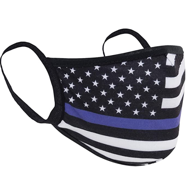 Rothco Thin Blue Line Flag Reusable 3-Layer Polyester Face Mask