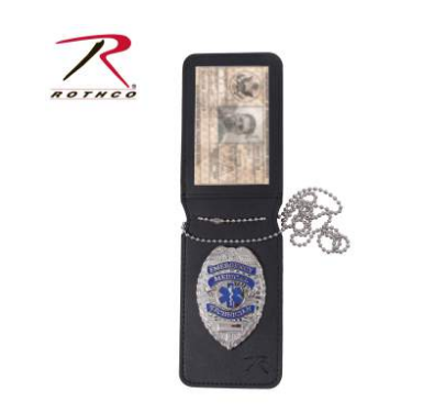 PU Leather Badge Card Holder Wallet with Cards Storage Neck