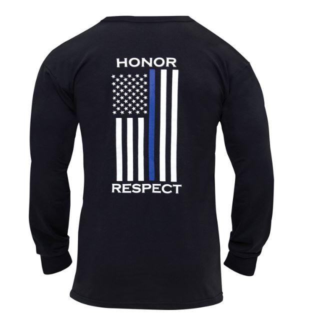 Rothco Thin Blue Line Honor and Respect Long Sleeve T-Shirt