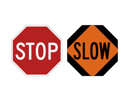 24" STOP/SLOW Sign With 84" Tele Pole