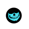 Glow in the dark blue skull firefighting hood