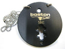 Boston Leather Circle Badge Holder with Chain