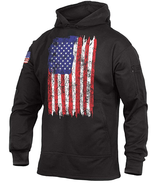 Rothco Distressed US Flag Concealed Carry Hooded Sweatshirt