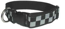 Boston Leather 1-1/2" K-9 Black & Subdued Grey Nylon Collar