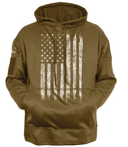 Rothco Distressed US Flag Concealed Carry Hooded Sweatshirt