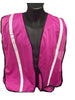 Pink Safety Vest with 3/4" Reflective Silver Striping 