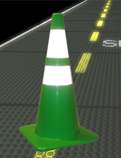 28" Reflective Lime Road Cones