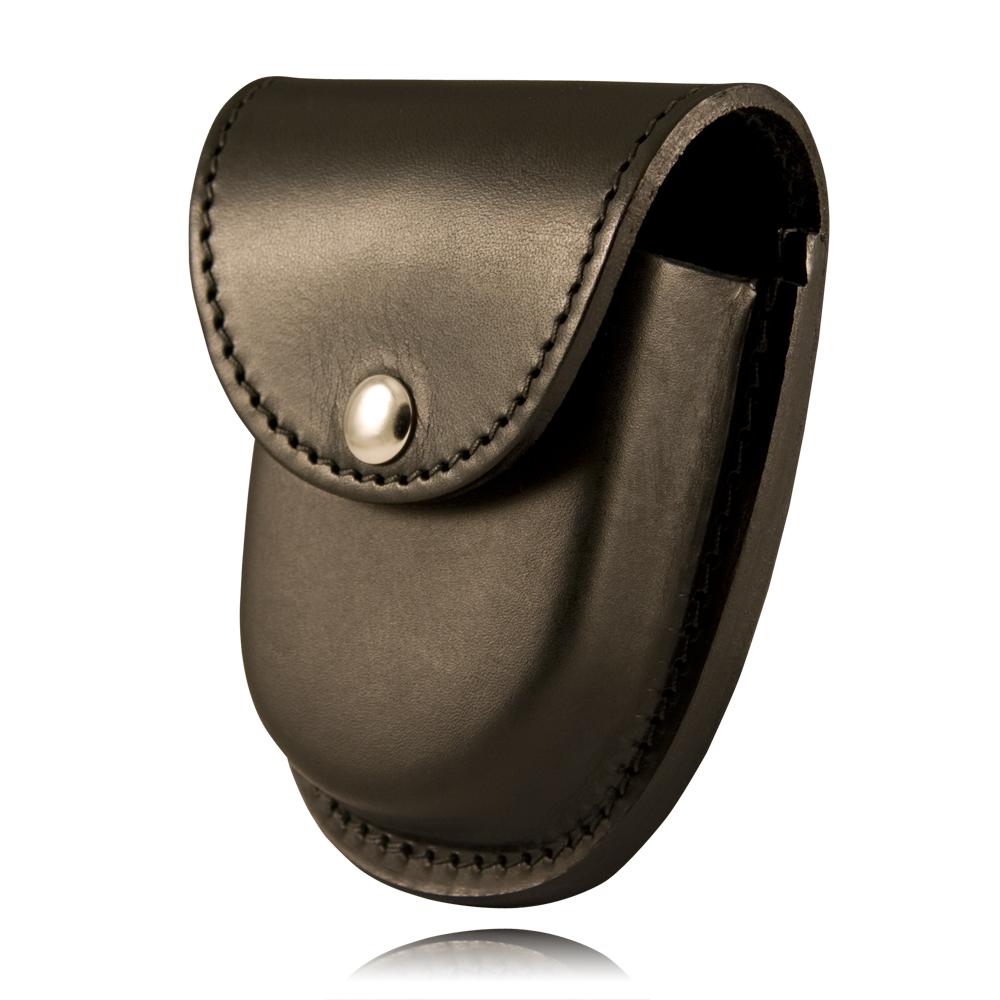 Boston Leather Rounded Bottom XL Handcuff Case w/ Snap Closure