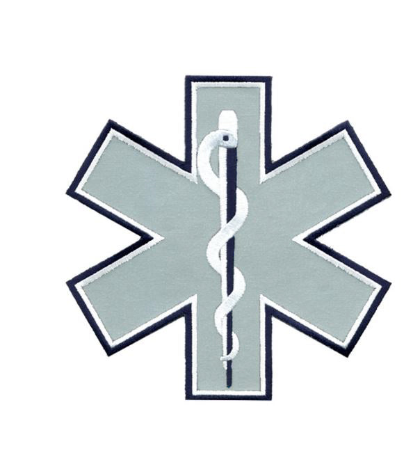 EMS Reflective Star of Life Back Patch, 7X7"