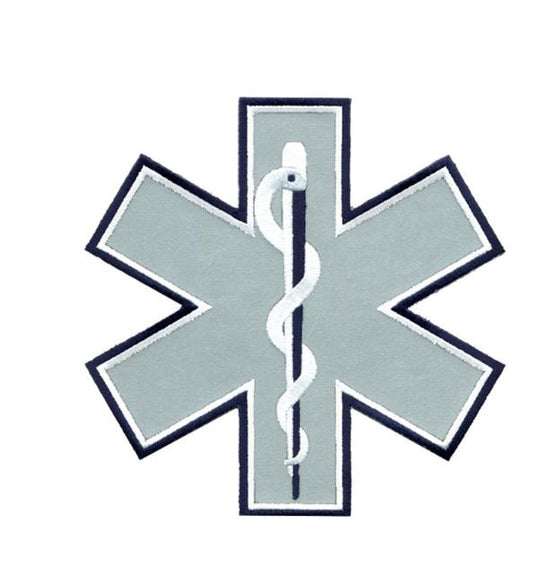 EMS Reflective Star of Life Back Patch, 7X7"