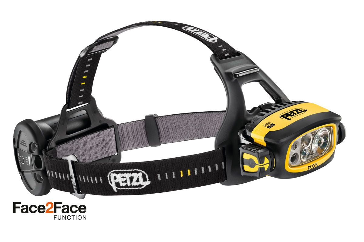 Petzl DUO S 1100 lumens, durable, waterproof, rechargeable, with face2face technology