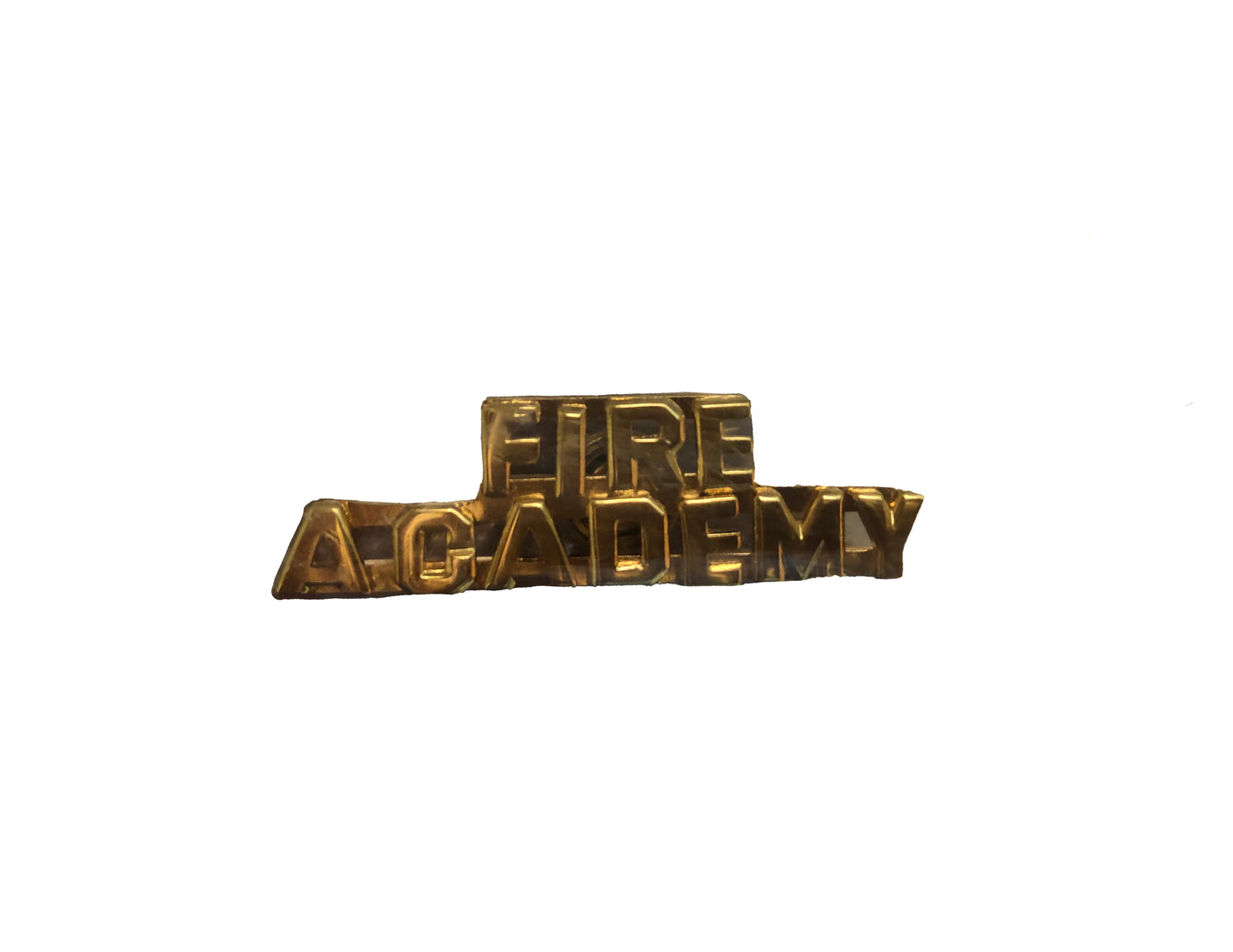 Pair of Two Gold Fire Academy Collar Brass