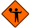 36" Orange Traffic Symbol Roll Up Sign
