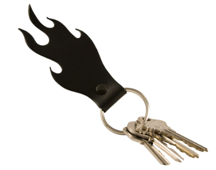 Boston Leather Zipper Pull / Key Fob (Flame) - Emergency Responder Products