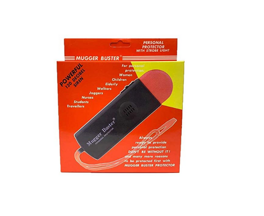 Mugger Buster Powerful Personal Alarm with Strobe Light (120dB Siren)