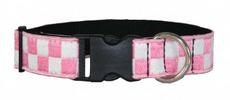 1 1/2” DECORATIVE EMBROIDERED COLLAR, PINK/WHITE