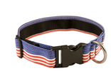 Boston Leather 1-1/2" K-9 Nylon Patriotic Collar