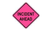 36" Reflective Pink Incident Ahead Portable Road Sign