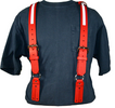 Boston Leather Firefighter's Leather Suspenders w/ Reflective Ribbon